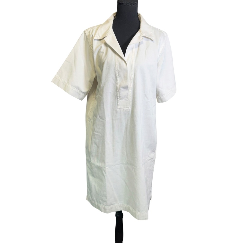 Lauren Ralph Lauren Black Label Shirt Dress Women LWhite Cotton Short Sleeve